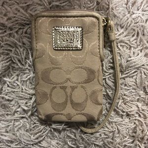 Gold Coach Poppy wristlet